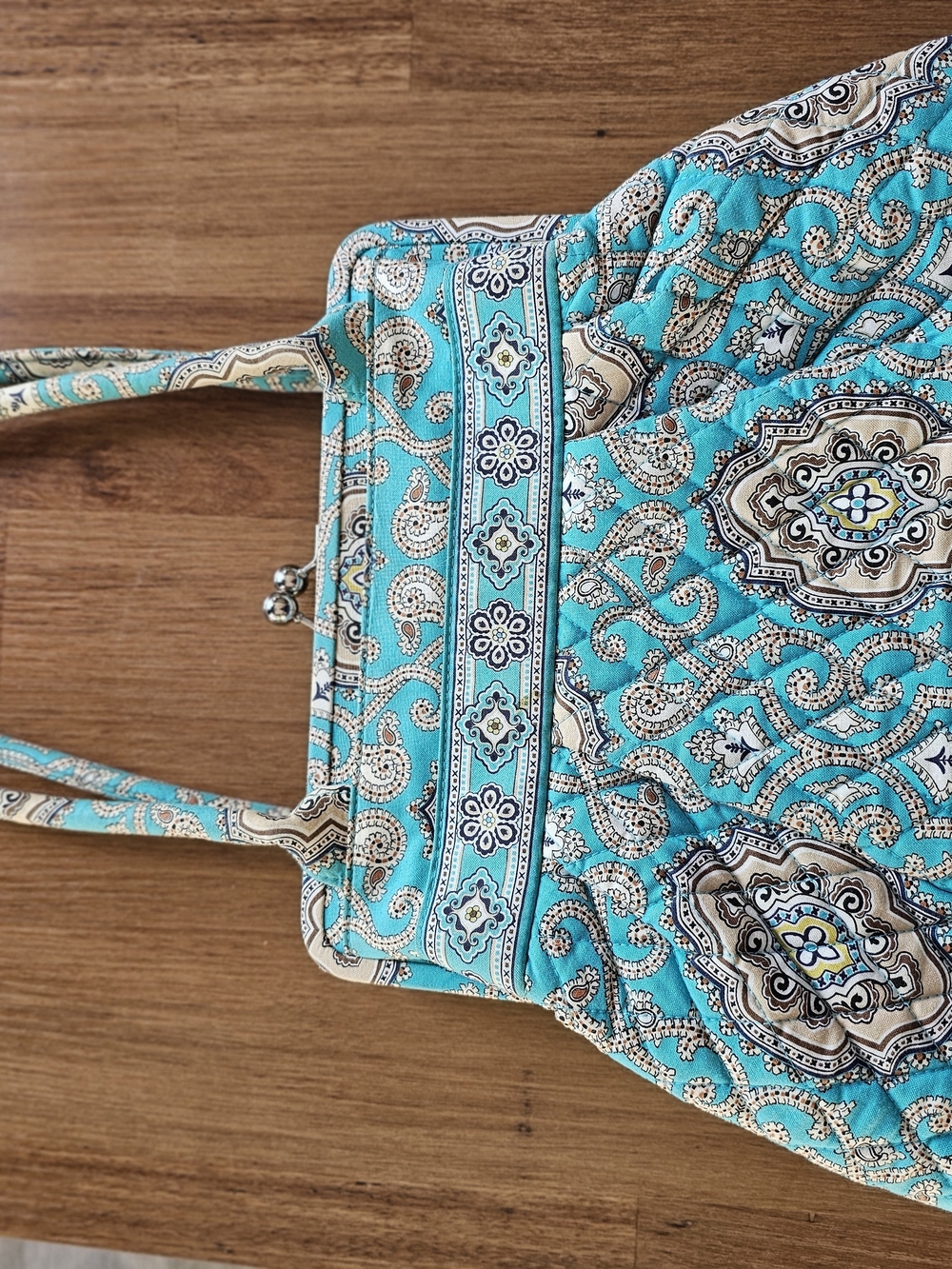 Vera Bradley Turquoise Paisley Quilted Tote